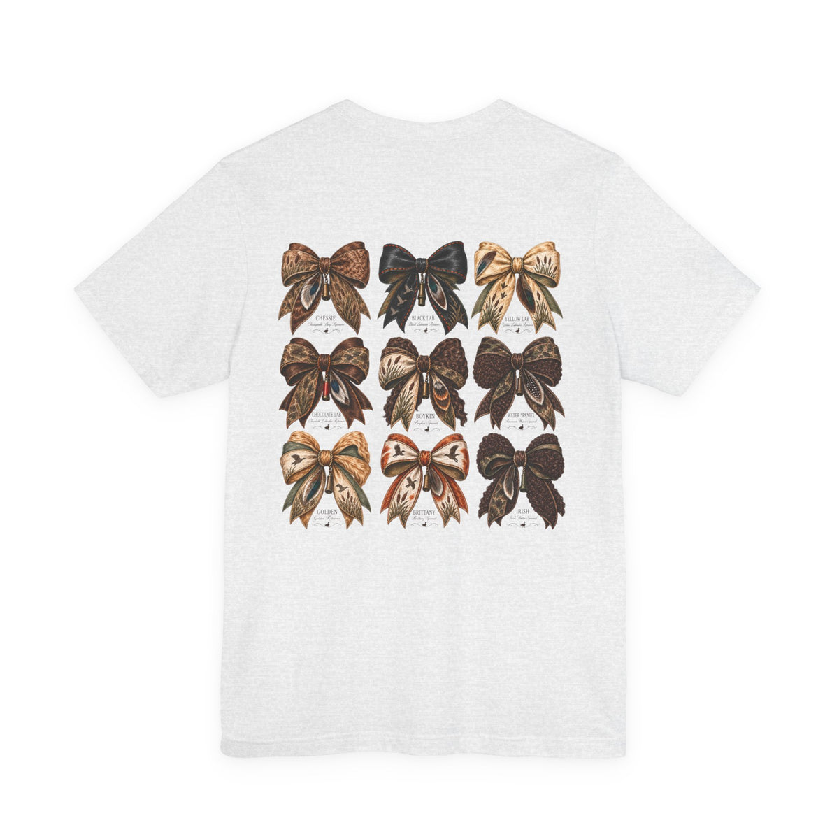 Bow Pattern Dog Breed T-Shirt — Coquette Graphic Tee (Chasin’ Drakes)