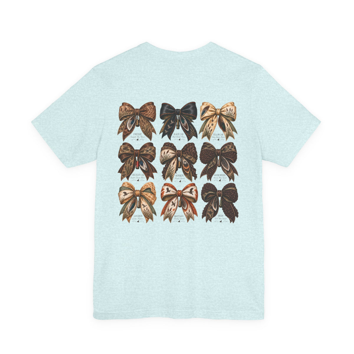 Bow Pattern Dog Breed T-Shirt — Coquette Graphic Tee (Chasin’ Drakes)