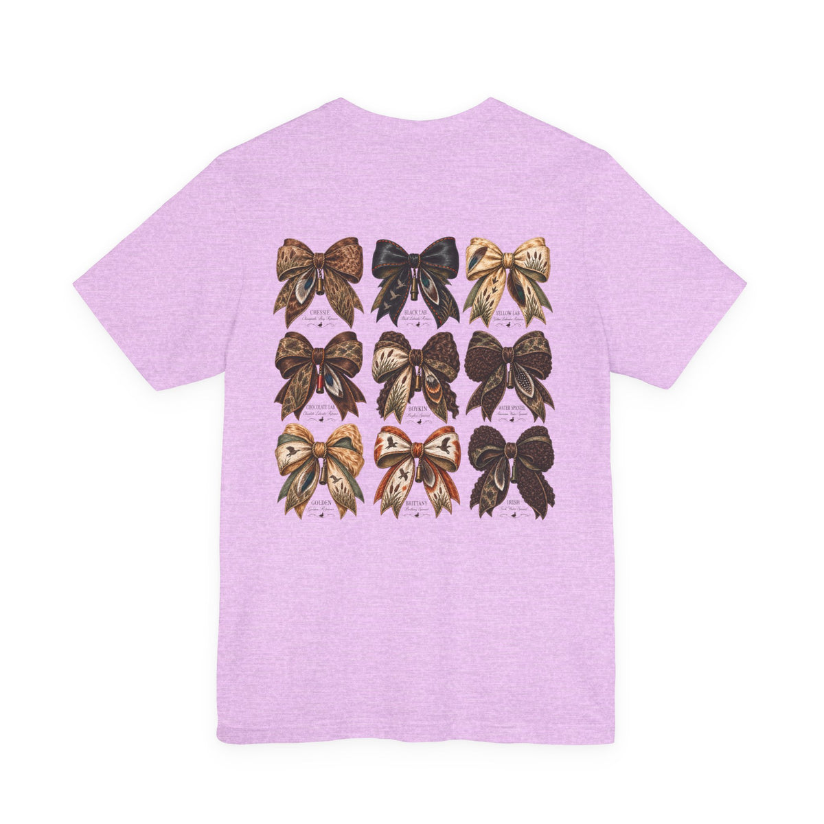 Bow Pattern Dog Breed T-Shirt — Coquette Graphic Tee (Chasin’ Drakes)