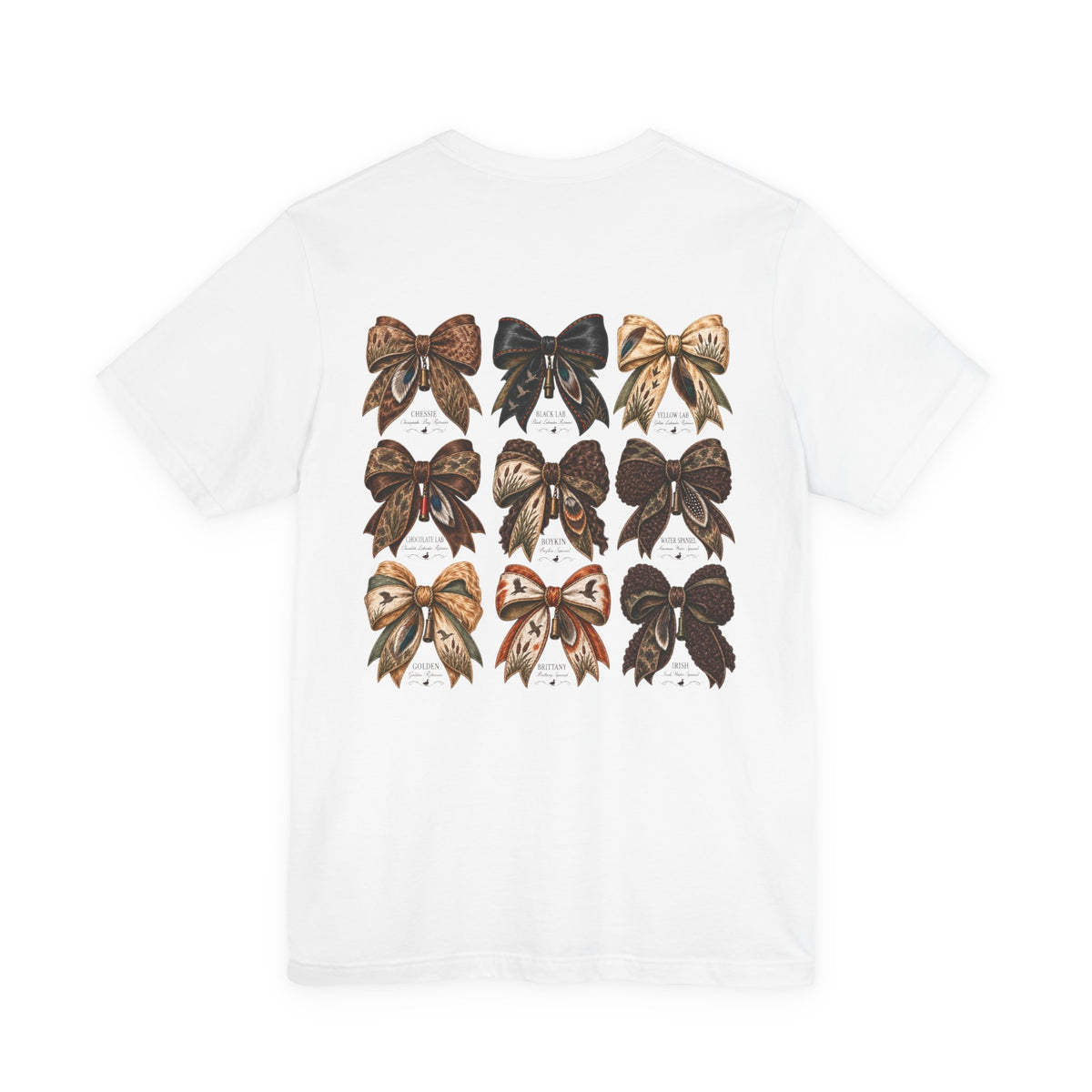 Bow Pattern Dog Breed T-Shirt — Coquette Graphic Tee (Chasin’ Drakes)