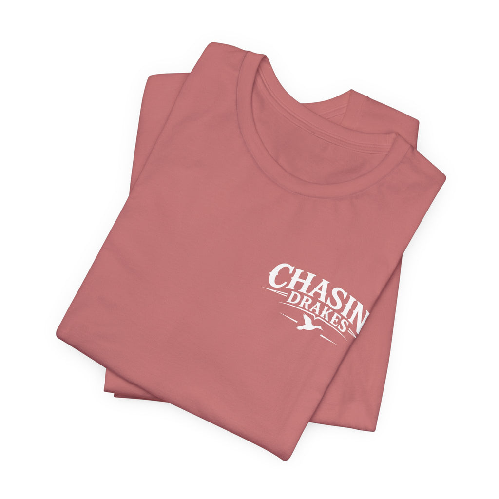 Waterfowl Bow Pattern T‑Shirt — Vintage Ribbon Grid Graphic Tee