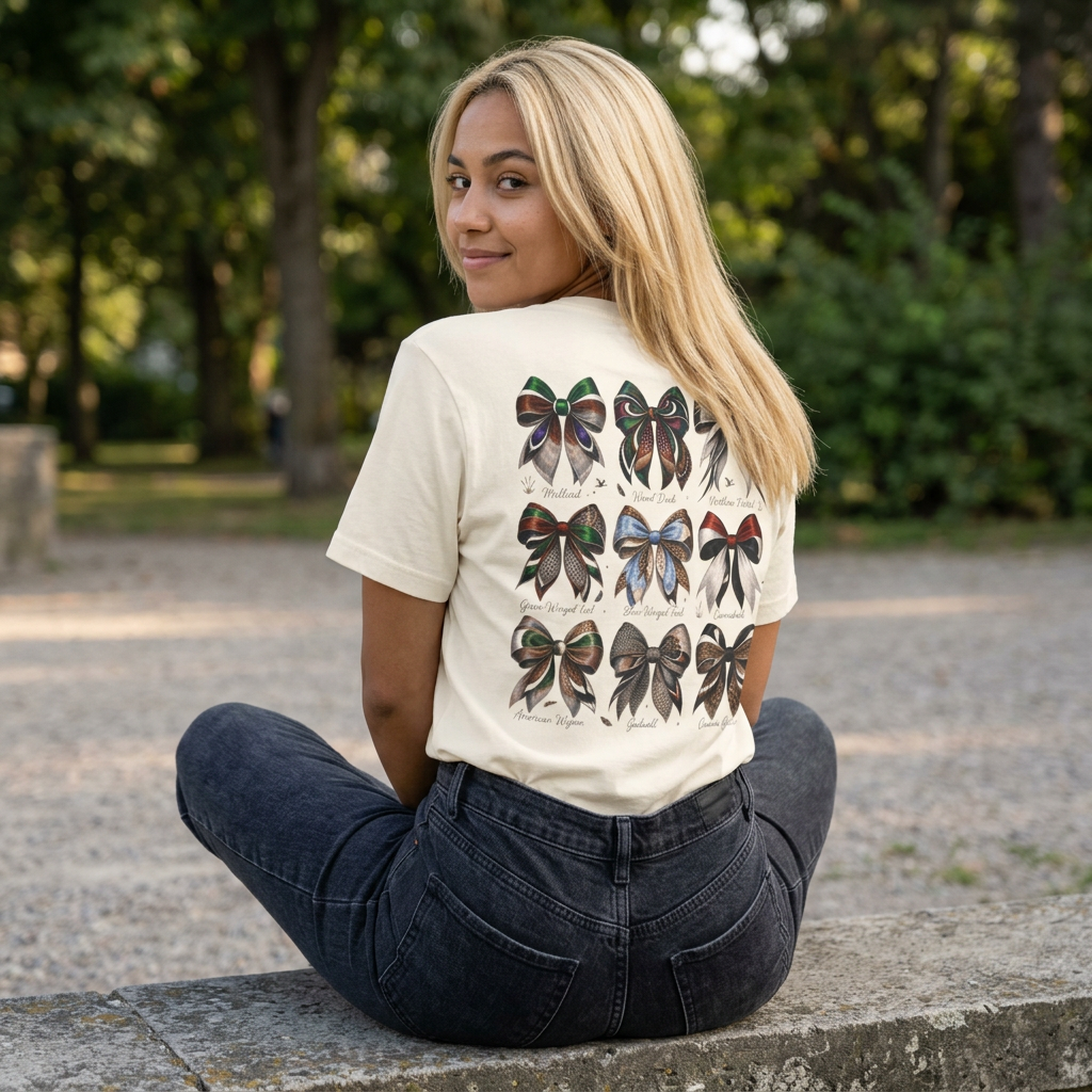 Waterfowl Bow Pattern Graphic Tee — Chasin' Drakes Chest Logo
