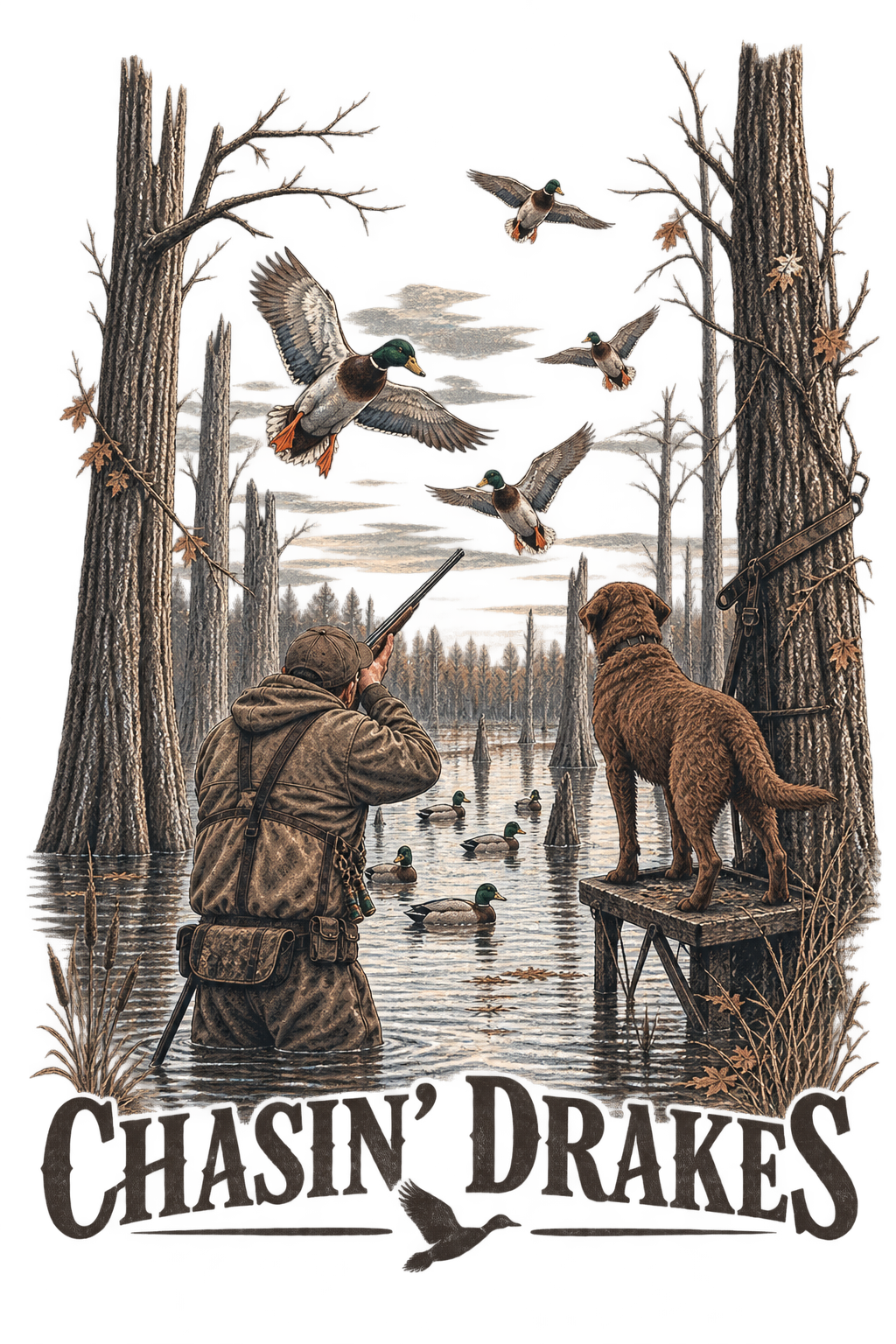 Chasin' Drakes Flooded Timber Long Sleeve T-Shirt