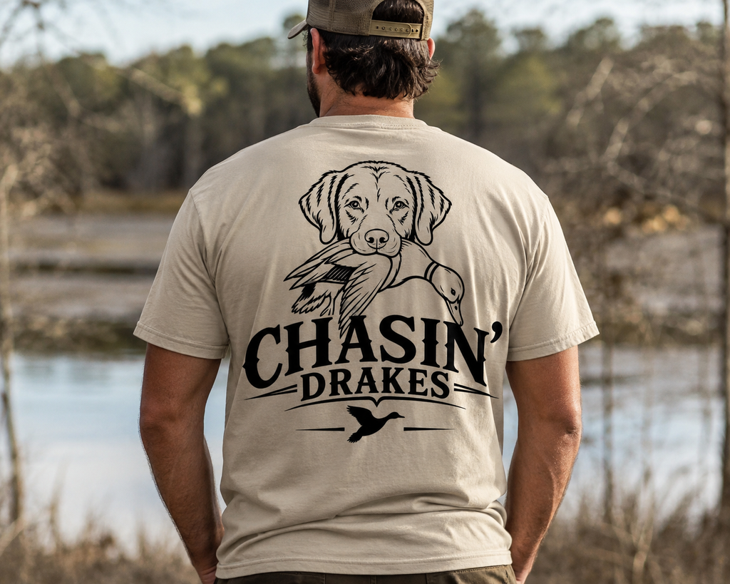 Chasin' Drakes Logo T‑Shirt — Minimal Hunting Graphic Tee