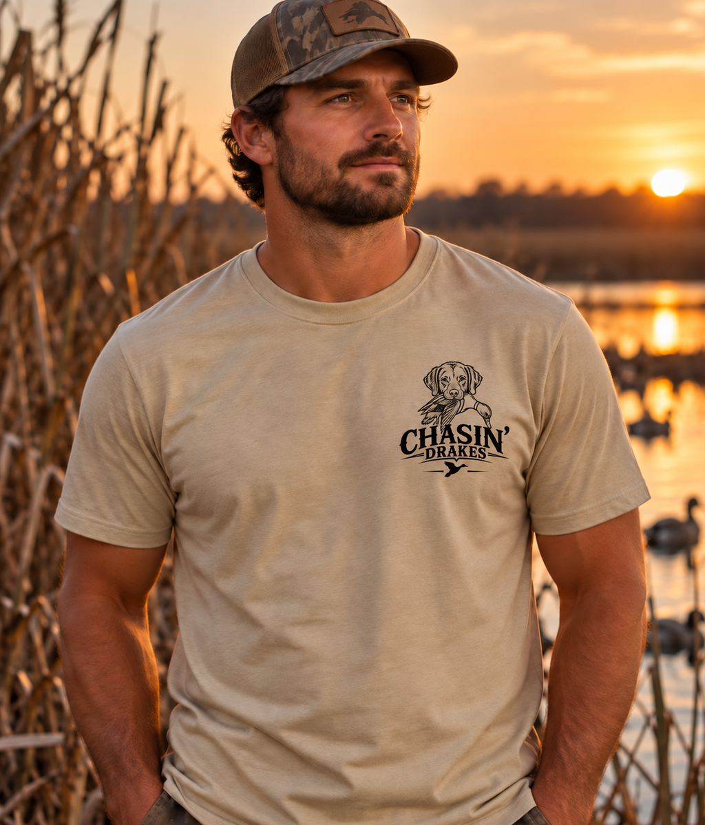 Chasin’ Drakes Waterfowl Drake Grid T-Shirt | Vintage Duck Hunting Shirt