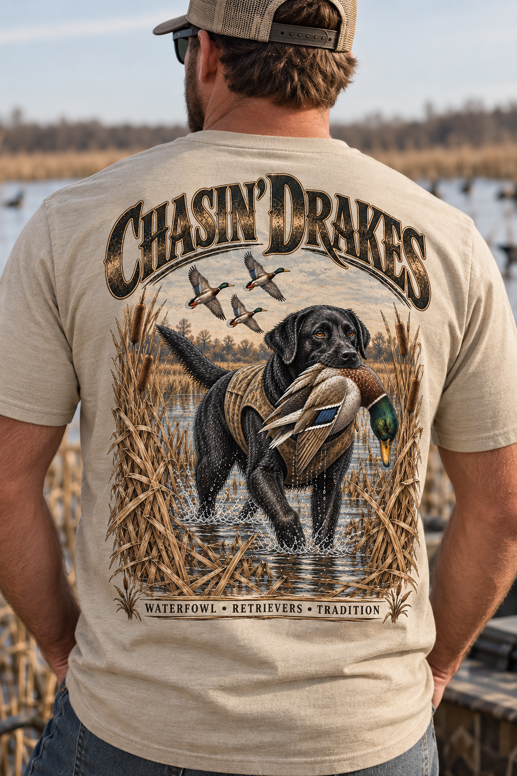Black Lab Waterfowl Retriever T-Shirt