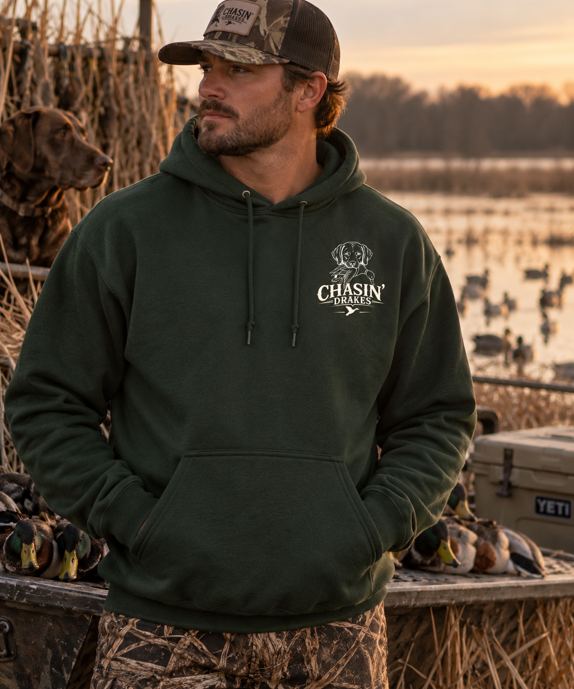 Chasin’ Drakes Mallard Heritage Hoodie | Vintage Waterfowl Hunting Sweatshirt