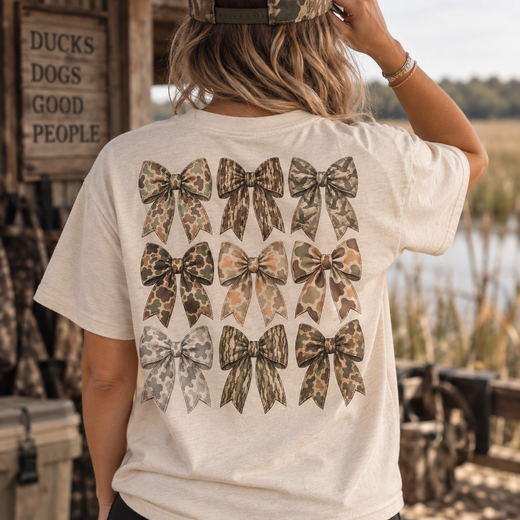 Vintage Camo Bow T-Shirt | Chasin’ Drakes Waterfowl Hunting Tee