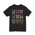 Waterfowl Bow Pattern T‑Shirt — Vintage Ribbon Grid Graphic Tee